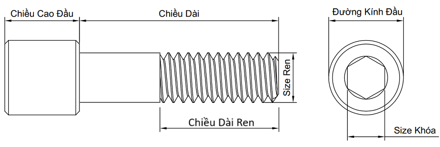 Lục Giác Chìm Đầu Trụ Thép Mạ Kẽm Trắng Cr3+ 12.9 DIN912 M20x110 Ren Lửng_drawing