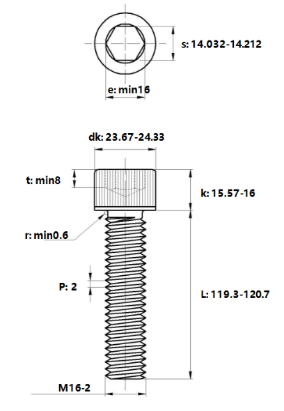 Lục Giác Chìm Đầu Trụ Inox 304 DIN912 M16x120_drawing
