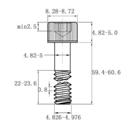 Lục Giác Chìm Đầu Trụ Thép Đen 12.9 DIN912 M5x60 Ren Lửng (50Cái/Bịch)_drawing