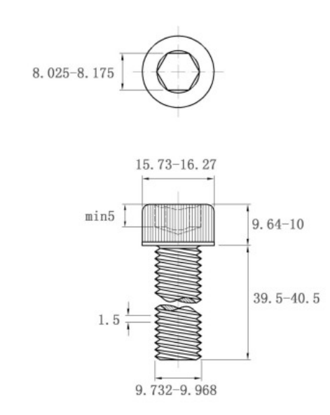 Lục Giác Chìm Đầu Trụ Thép Mạ Kẽm Trắng Cr3+ 12.9 DIN912 M10x40 Ren Lửng_drawing
