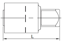 Đầu Chuyển Cốt Dùng Cho Cần Siết Tuýp Xuyên Tâm 1/4"M 20mm Sata 19082_drawing