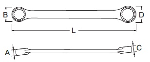 Cờ Lê Hai Đầu Vòng Tự Động 8X10mm Sata 46200_drawing