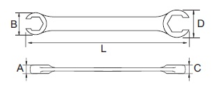 Cờ Lê Xòe 16X17mm Sata 48203_drawing