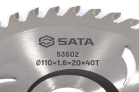 Lưỡi Cưa Gỗ Ø110×1.6×20×40T Sata 53602