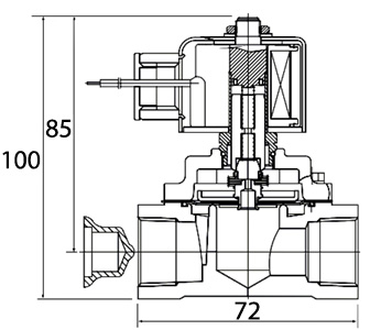 Van Điện Từ Khí Nén Solenoid 2/2 1 Coil Parker Size PT1/2 NKV-15N-H-1F-4K_drawing