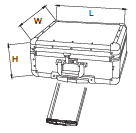 Vali Dụng Cụ Bằng Nhôm Có Bánh Xe 24" Sata 03621_drawing