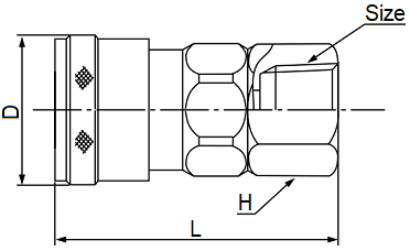 Khớp Nối Nhanh Bi Cái - Ren Trong Nitto 20SF R1/4_drawing