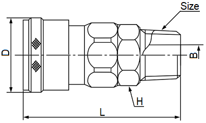 Khớp Nối Nhanh Bi Cái - Ren Ngoài Nitto 20SM RC1/4_drawing