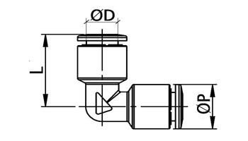 Đầu Nối Nhanh Khí Nén Đồng Cong Phi 10 mm CDC BUL 1000_drawing