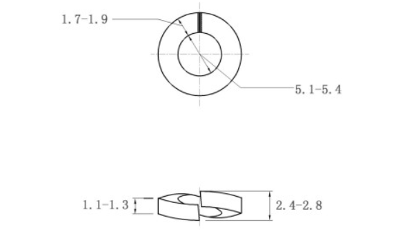 Lông Đền Vênh Thép Mạ Kẽm Trắng Cr3+ DIN127 M5 (100Con/Bịch)_drawing