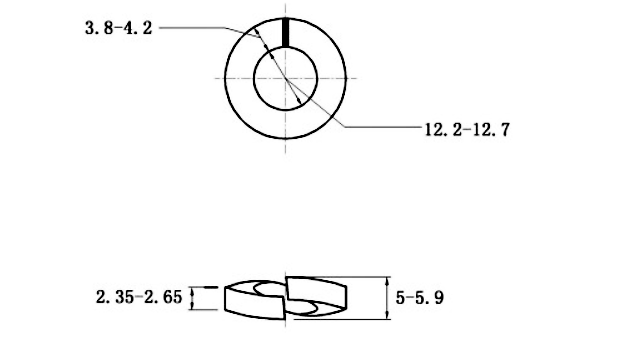 Lông Đền Vênh Thép Mạ Kẽm Trắng Cr3+ DIN127 M14 (50Con/Bịch)_drawing