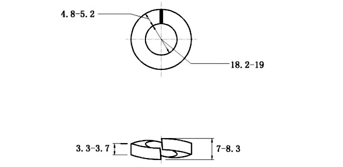 Lông Đền Vênh Thép Mạ Kẽm Trắng Cr3+ DIN127 M18 (50Con/Bịch)_drawing