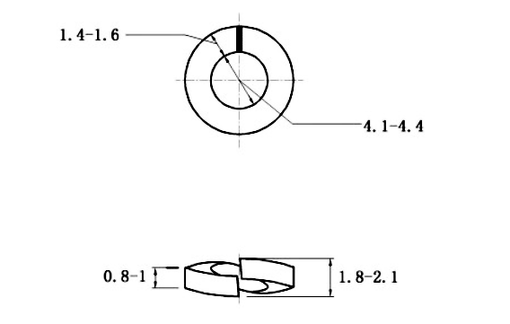 Lông Đền Vênh Thép Mạ Kẽm Trắng Cr3+ DIN127 M4 (100Con/Bịch)_drawing