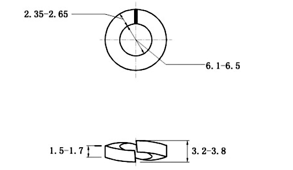 Lông Đền Vênh Thép Mạ Kẽm Trắng Cr3+ DIN127 M6 (100Con/Bịch)_drawing