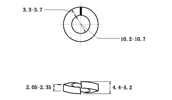 Lông Đền Vênh Thép Mạ Kẽm Trắng Cr3+ DIN127 M10 (100Con/Bịch)_drawing
