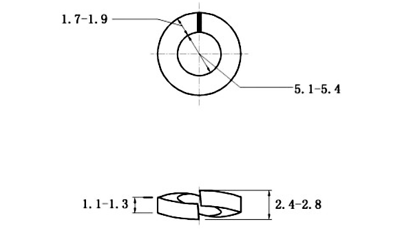 Lông Đền Vênh Thép Mạ Kẽm Trắng Cr3+ DIN127 M5_drawing