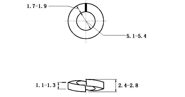 Lông Đền Vênh Inox 304 DIN127 M5_drawing