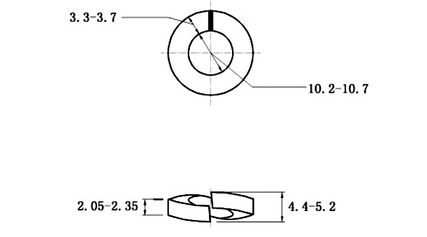 Lông Đền Vênh Inox 304 DIN127 M10_drawing