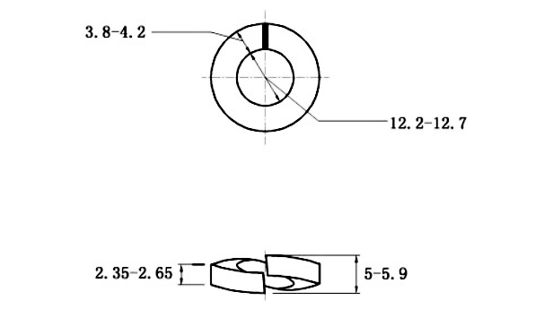Lông Đền Vênh Inox 304 DIN127 M12_drawing