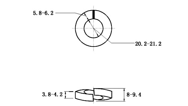 Lông Đền Vênh Thép Mạ Kẽm Trắng Cr3+ DIN127 M20_drawing