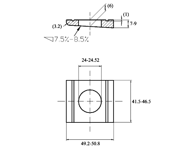 Lông Đền Vuông Thép Mạ Kẽm DIN434 M22_drawing
