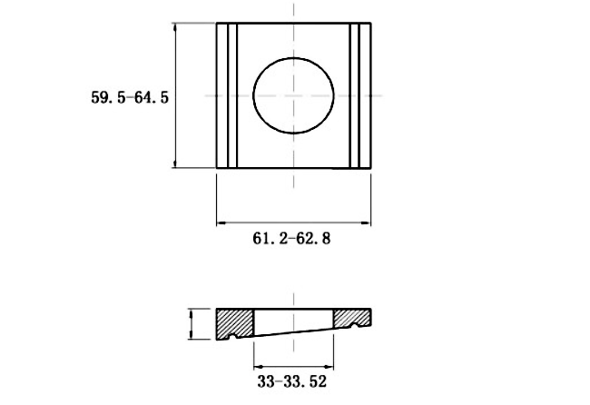 Lông Đền Vuông Thép Mạ Kẽm DIN434 M30_drawing