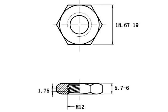 Tán Mỏng Inox 316 DIN439 M10_drawing