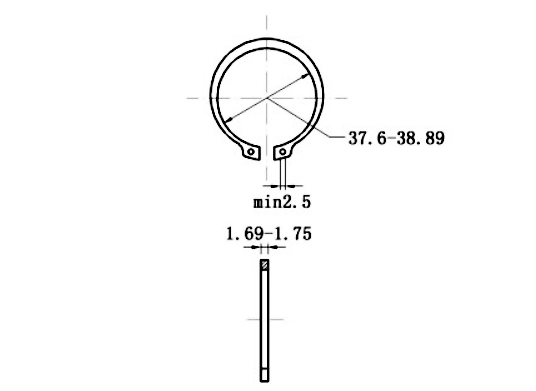 Phe Gài Trục Inox 420 DIN471 D42x1.75 (5Cái/Bịch)_drawing