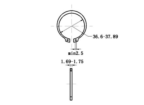 Phe Gài Trục Thép 65Mn DIN471 D41x1.75 (10Cái/Bịch)_drawing