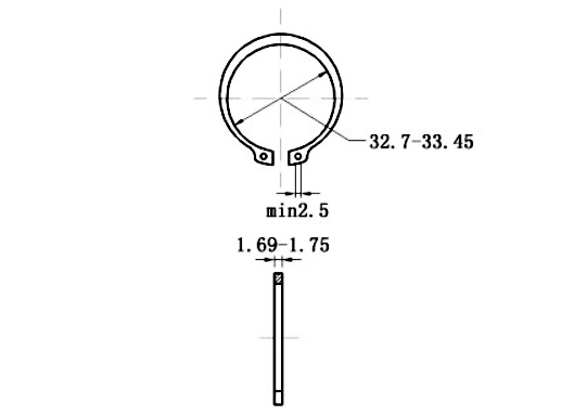 Phe Gài Trục Thép 65Mn DIN471 D36x1.75 (10Cái/Bịch)_drawing