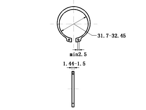 Phe Gài Trục Thép 65Mn DIN471 D35x1.5 (10Cái/Bịch)_drawing