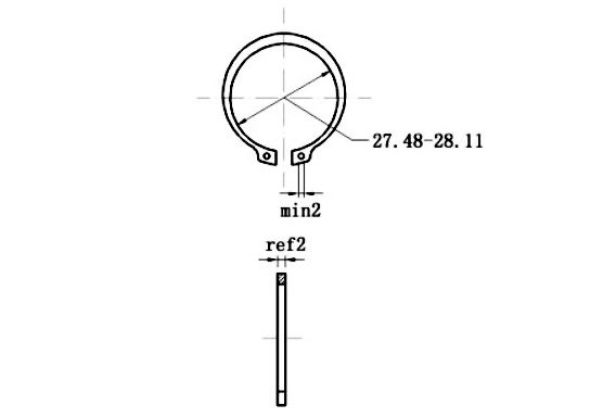 Phe Gài Trục Thép 65Mn DIN471 D30x2.0 (10Cái/Bịch)_drawing