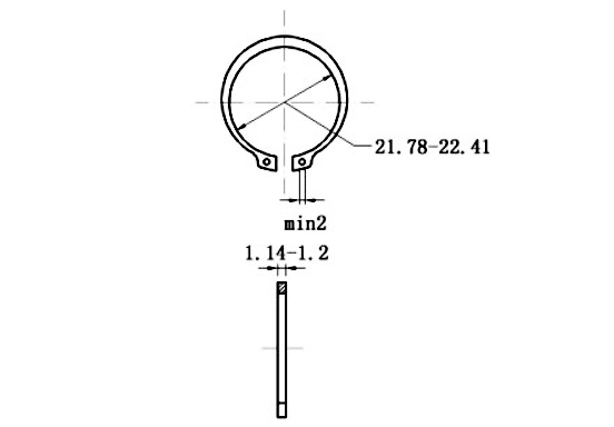 Phe Gài Trục Thép 65Mn DIN471 D24x1.2 (10Cái/Bịch)_drawing