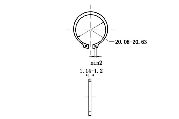 Phe Gài Trục Thép 65Mn DIN471 D22x1.2 (10Cái/Bịch)_drawing