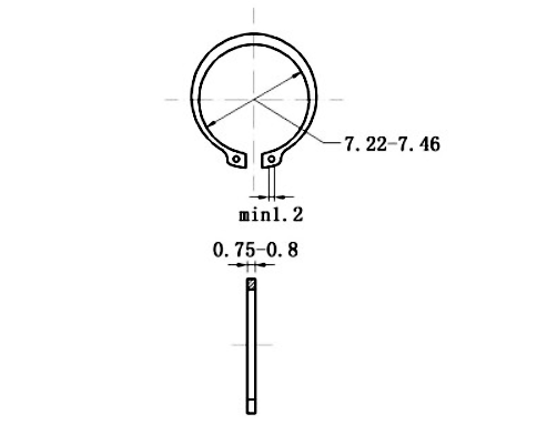 Phe Gài Trục Thép 65Mn DIN471 D8x0.8 (50Cái/Bịch)_drawing