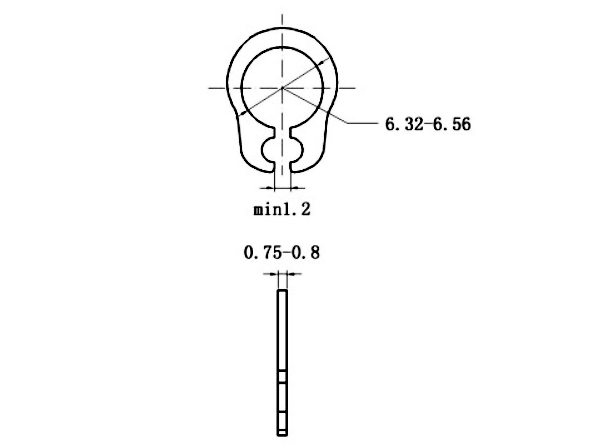 Phe Gài Trục Thép 65Mn DIN471 D7x0.8 (50Cái/Bịch)_drawing