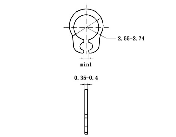 Phe Gài Trục Thép 65Mn DIN471 D3x0.4_drawing