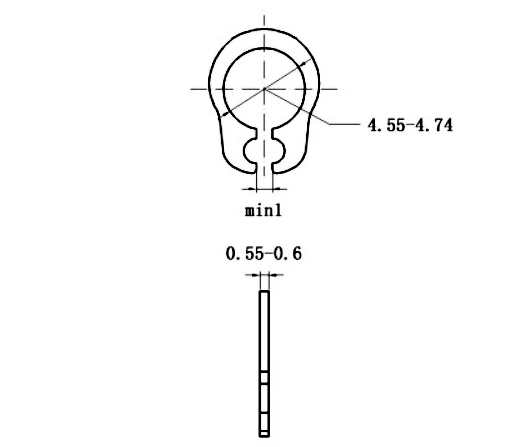 Phe Gài Trục Thép 65Mn DIN471 D5x0.6_drawing