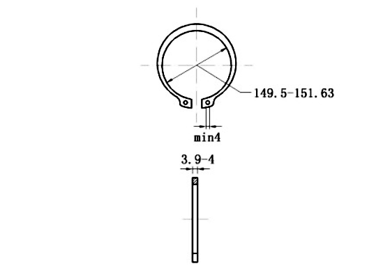 Phe Gài Trục Inox 420 DIN471 D160x4.0_drawing