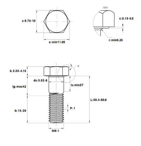Bulong Inox 316 DIN931 M6x60 Ren Lửng_drawing