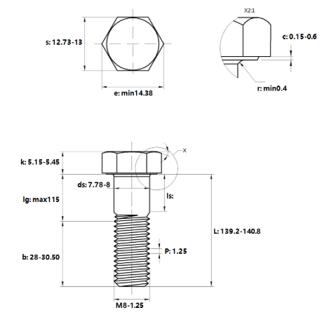 Bulong Inox 304 DIN931 M8x140 Ren Lửng_drawing