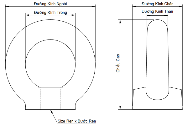 Tán Vòng Thép Mạ Kẽm M16_drawing