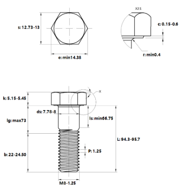 Bulong Inox 304 DIN931 M8x95 Ren Lửng_drawing