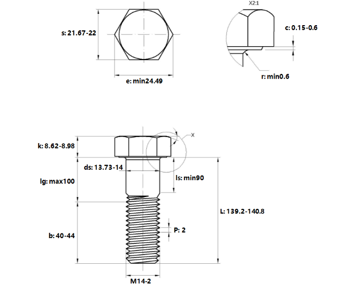 Bulong Inox 316 DIN931 M14x140 Ren Lửng_drawing
