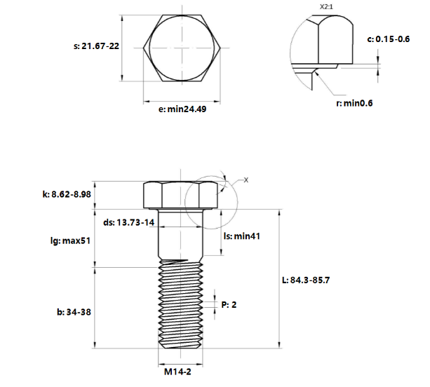Bulong Inox 316 DIN931 M14x85 Ren Lửng_drawing