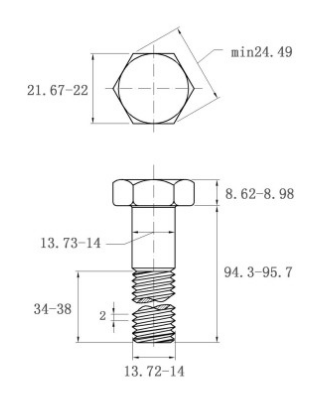 Bulong Inox 316 DIN931 M14x95 Ren Lửng_drawing