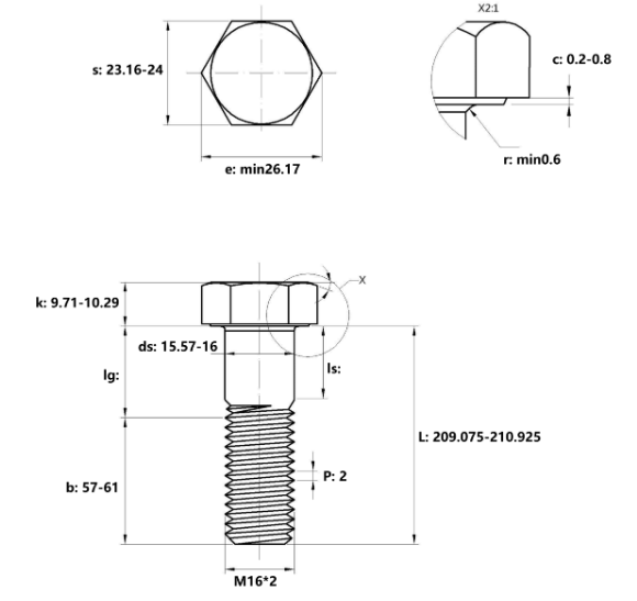 Bulong Inox 316 DIN931 M16x210 Ren Lửng_drawing