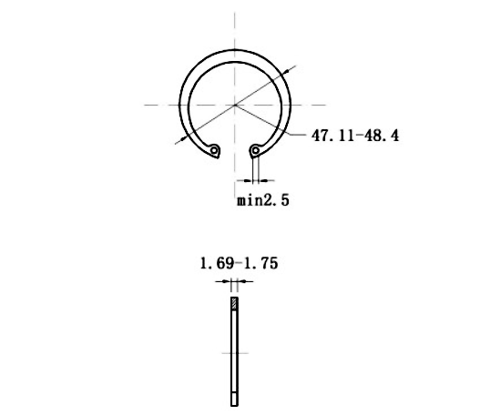 Phe Gài Lỗ Inox 420 DIN472 D44x1.75 (5Cái/Bịch)_drawing