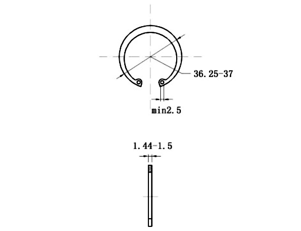 Phe Gài Lỗ Inox 420 DIN472 D34x1.5 (5Cái/Bịch)_drawing
