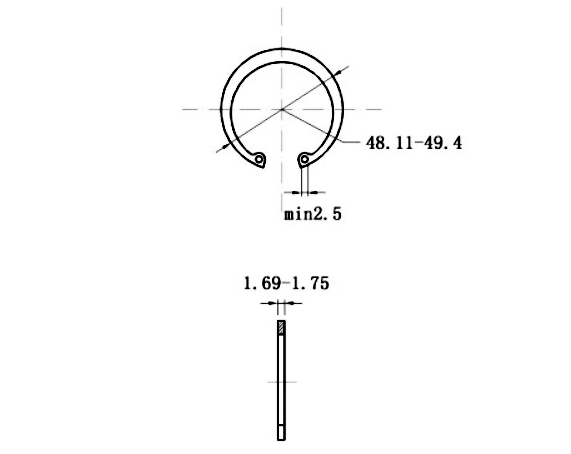 Phe Gài Lỗ Thép 65Mn DIN472 D45x1.75 (5Cái/Bịch)_drawing
